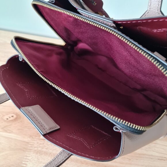 Marc Jacobs The Editor Leather Satchel Mauve Blush Taupe Bowler Crossbody - Picture 15 of 15